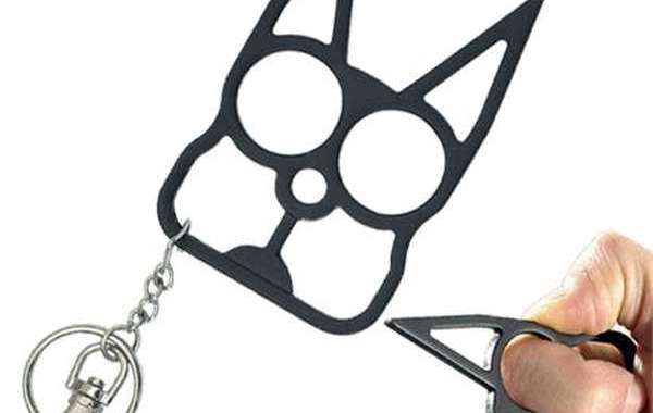 Cat Self Defense Knuckle Key Chain - Black