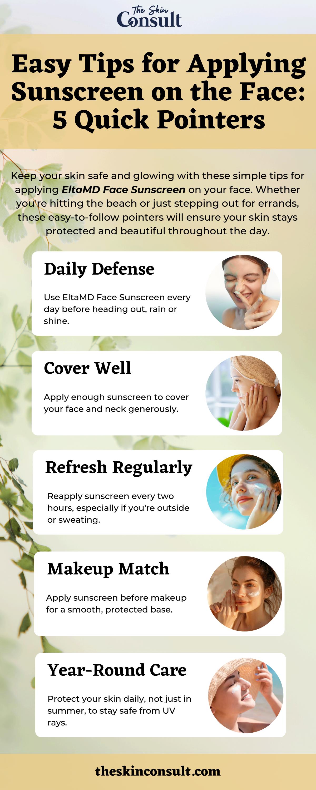 Easy Tips for Applying Sunscreen on the Face: 5 Quick Pointers [Infographic]