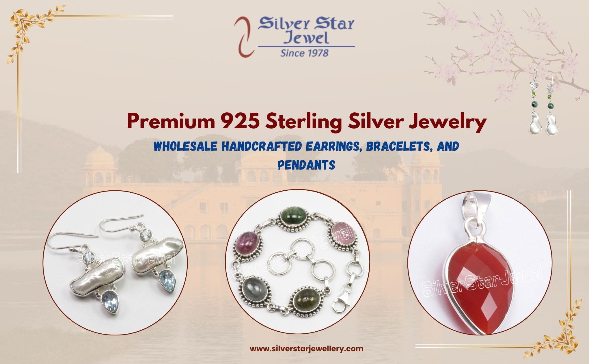 Premium 925 Sterling Silver Jewelry: Wholesale Handcrafted Earrings, Bracelets, and Pendants