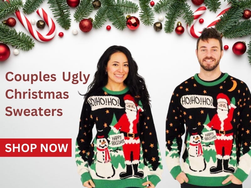 Couples Ugly Christmas Sweaters: Spreading Holiday Cheer Together | by Ugly Christmas Sweaters USA | Aug, 2024 | Medium