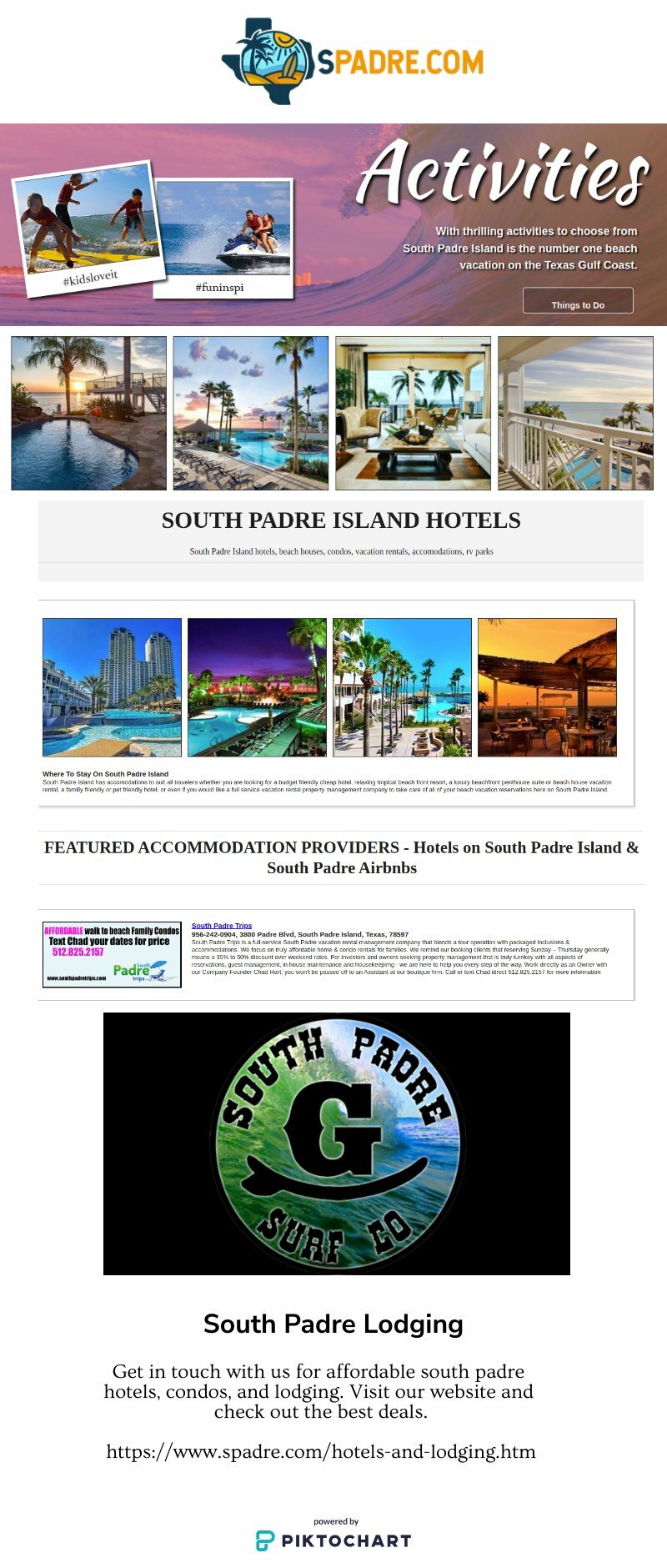 South Padre Lodging | Piktochart Visual Editor