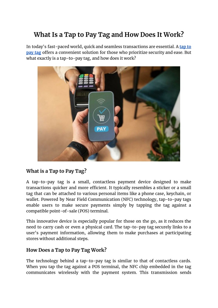PPT - What Is a Tap to Pay Tag and How Does It Work PowerPoint Presentation - ID:13713640