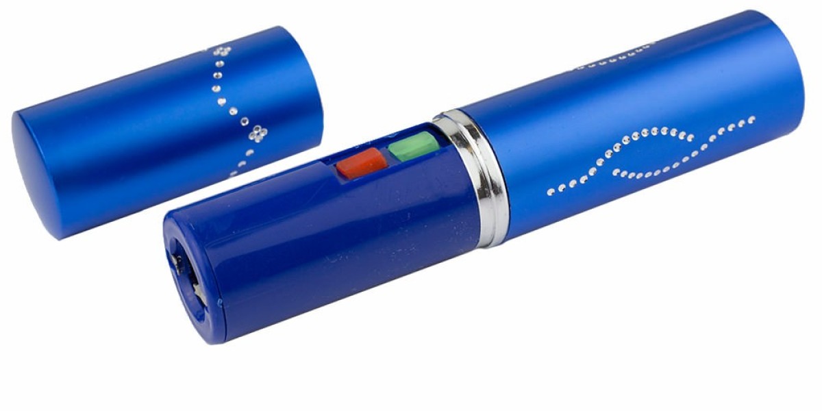 DZS Blue Rechargeable Lipstick 2.5 Million Volt Discrete Stun Gun With LED Light