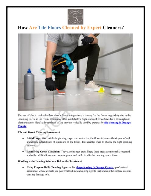 How Are Tile Floors Cleaned by Expert Cleaners? | PDF | Free Download