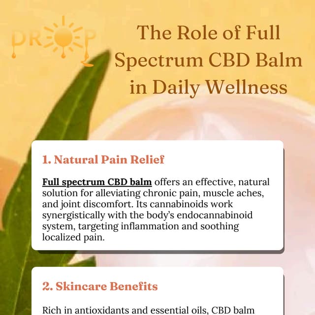 The Role of Full Spectrum CBD Balm in Daily Wellness | PDF