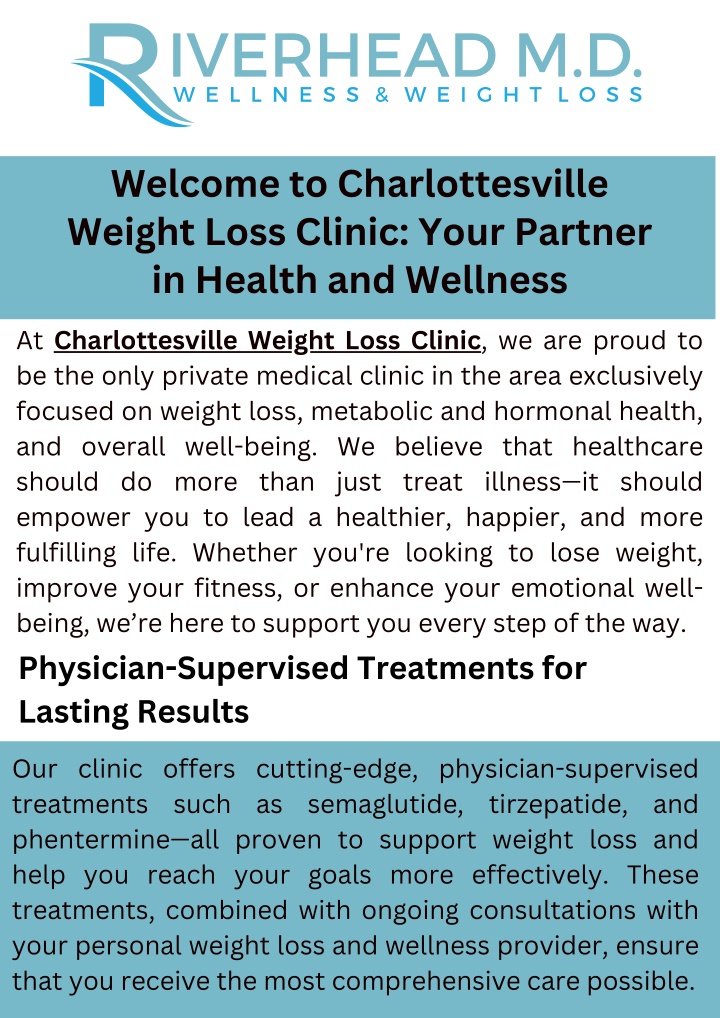 PPT - Welcome to Charlottesville Weight Loss Clinic: Your Partner in Health & Wellness PowerPoint Presentation - ID:13794802