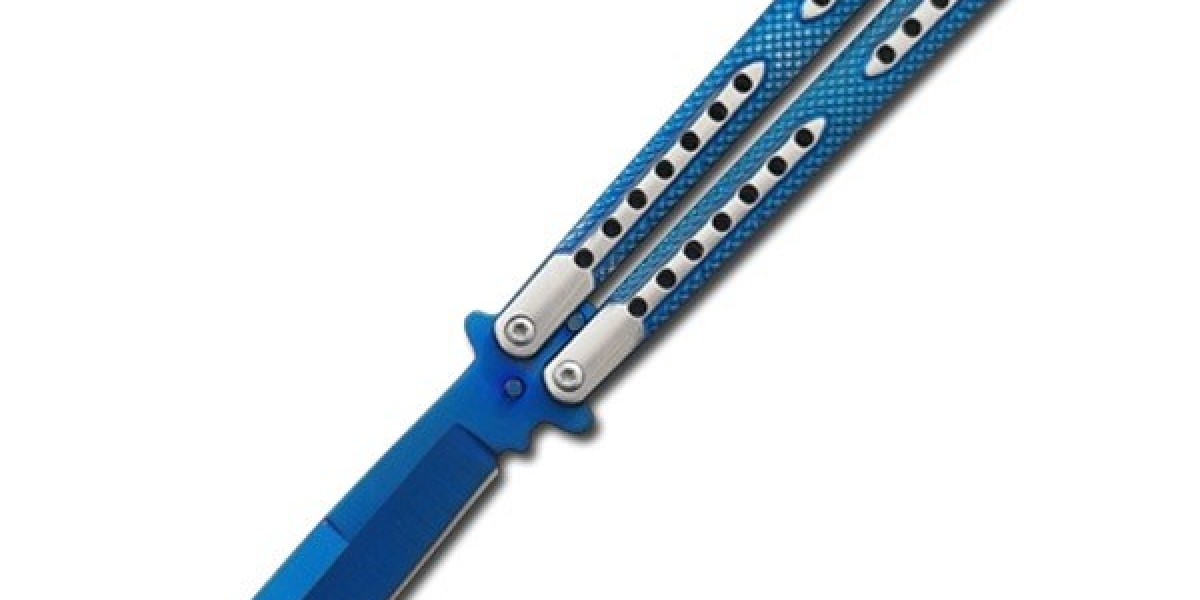 Swift Blue Balisong Two-Tone Titanium Coated Butterfly Knife