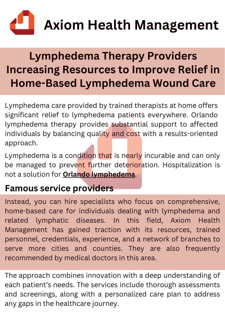 PPT - Lymphedema Therapy Providers Increasing Resources to Improve Relief in Home-Base PowerPoint Presentation - ID:13861285