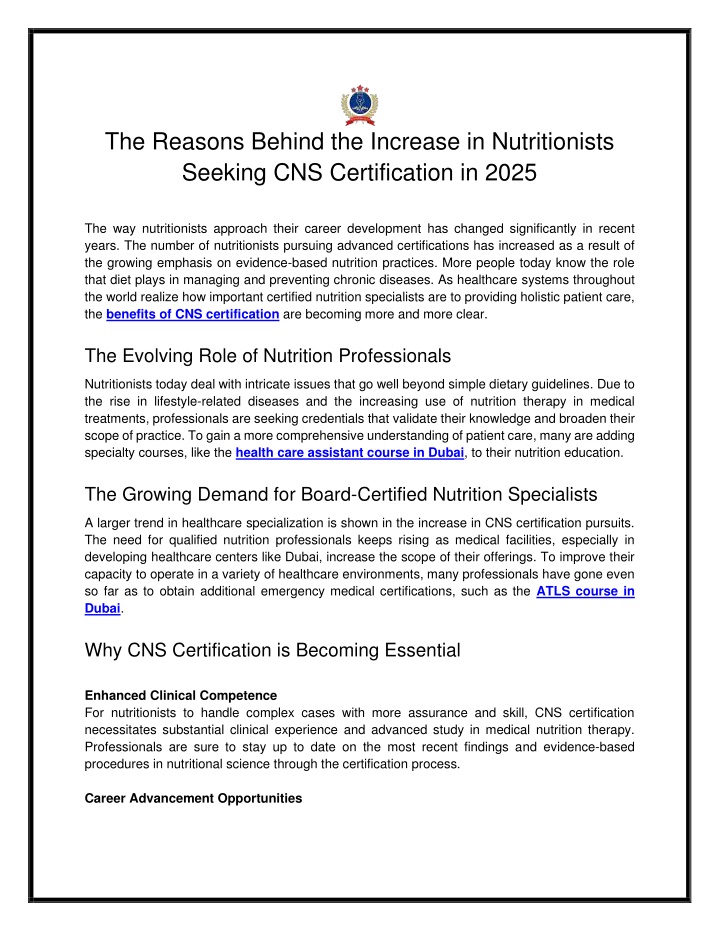 PPT - The Reasons Behind the Increase in Nutritionists Seeking CNS Certification in 2025 PowerPoint Presentation - ID:13878938