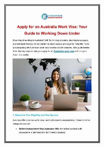 Apply for an Australia Work Visa: Your Guide to Working Down Under