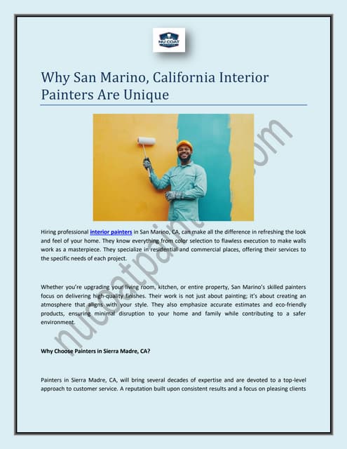 Why San Marino, California Interior Painters Are Unique |