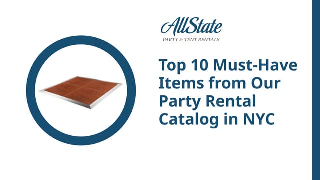 Top 10 Must-Have Items from Our Party Rental Catalog in NYC | PPT