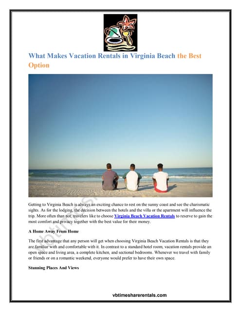 What Makes Vacation Rentals in Virginia Beach the Best Option? | PDF