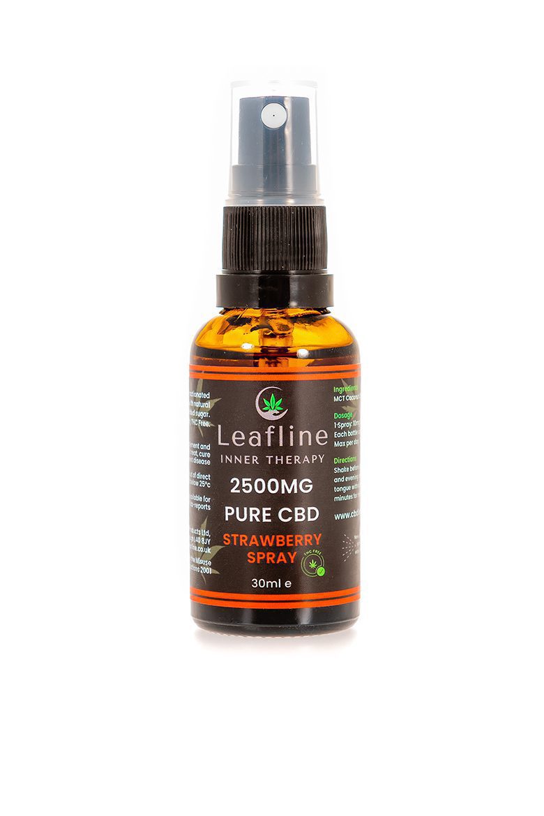 2500mg CBD Oil Spray Strawberry Flavour High Strength CBD Leafline