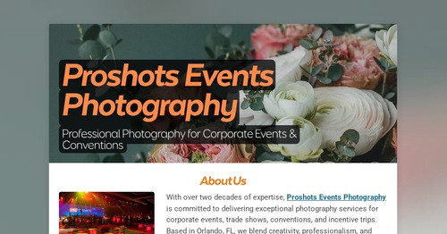 Proshots Events Photography | Smore Newsletters