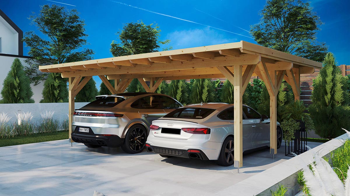 Holz Carport online kaufen bei Hansagarten24