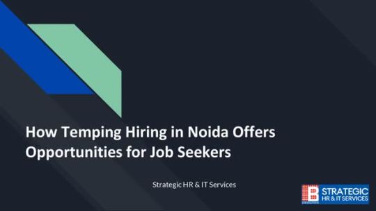 How Temping Hiring in Noida Offers Opportunities for Job Seekers Temping hiring has become a popular option for both employers... – @shrservices on Tumblr