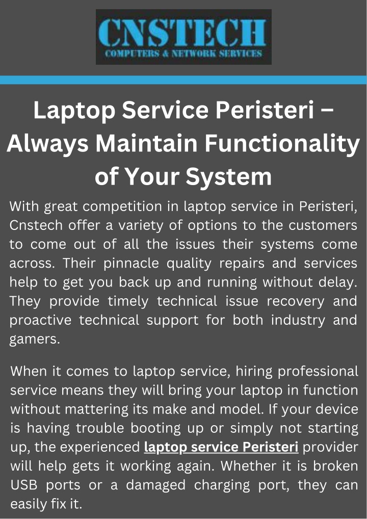 PPT - Laptop Service Peristeri – Always Maintain Functionality of Your System PowerPoint Presentation - ID:13969553