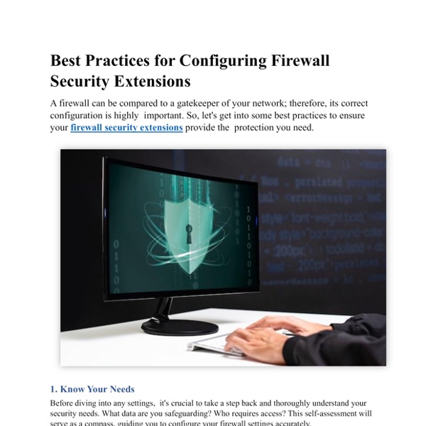 Best Practices for Configuring Firewall Security Extensions